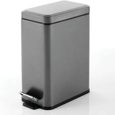 mDesign Slim Metal 2.6 Gallon Step Trash Can