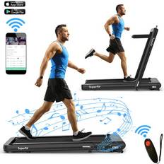 Costway 4.75HP 2 In 1 Folding Treadmill Black Black