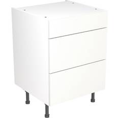 KitchenKIT Slab 60cm 3-Drawer Unit Gloss White