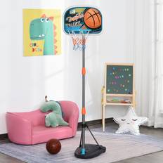 Homcom Kids Height Adjustable Aluminium Basketball Stand w/ Ball