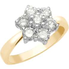 Jewelco London Flower Cluster Ring - Gold/Silver/Diamonds