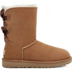 Brown - Women Ankle Boots UGG Bailey Bow II - Chestnut