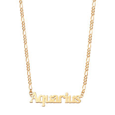 Daisy Aquarius Zodiac Necklace - Gold