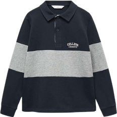 Mango Kid's League Polo Style Stripe Jumper - Navy/Grey (10000803)