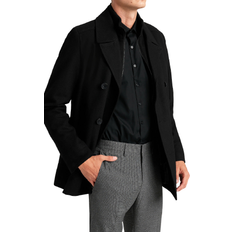 Kenneth Cole Men's Double-Breasted Peacoat - Black