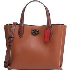 Coach Willow Tote 24 Color Blocked With Signature Canvas Interior - Pewter/1941 Saddle Brown Multi