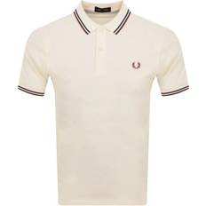 Fred Perry Beige Polo Shirts Fred Perry Twin Tipped Polo Shirt - Ecru/Brown/Navy