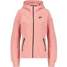 Running - Women Jumpers Nike Sportswear Tech Fleece Windrunner Full-Zip Hoodie - Red Stardust/Black