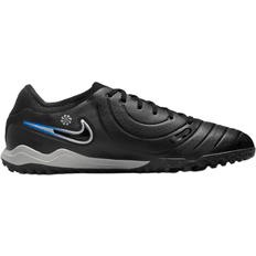 Faux Leather - Turf (TF) Football Shoes Nike Tiempo Legend 10 Pro M - Black/Hyper Royal/Chrome