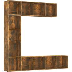 vidaXL Bookcase Smoked Oak Book Shelf 180cm