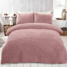 Brentfords Teddy Fleece Duvet Cover Pink (200x135cm)