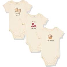 Touched By Nature Baby Organic Cotton Bodysuits 3-pack - Muffin