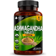 Stress Supplements New Leaf Products Ashwagandha 1200mg Pure Root Extract 365 pcs