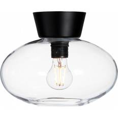 Belid Bullo Black/Clear Glass Ceiling Flush Light 27cm