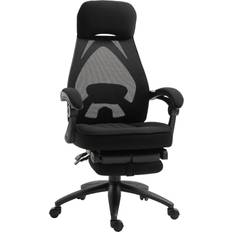 Footrest Office Chairs Vinsetto Mesh Swivel Task Black Office Chair 123cm