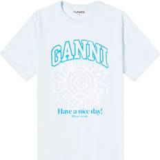 Ganni Relaxed Flower T-shirt - Ice Water