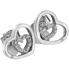 Hot Diamonds Enchanting Encased Earrings - Silver/Diamonds