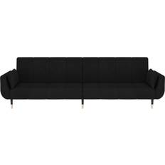 vidaXL Velvet Black Sofa 220cm 2 Seater