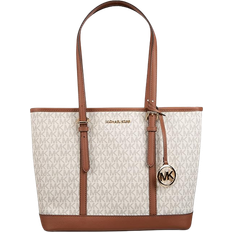 Michael Kors Jet Set Travel Small Logo Top-Zip Tote Bag - Vanilla