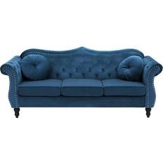 Beliani Skien Navy Blue Sofa 200cm 3 Seater