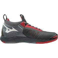 Grey Volleyball Shoes Mizuno Wave Momentum M - High Risk Red/Grey