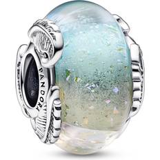 Pandora Murano Glass & Curved Feather Charm - Silver/Multicolour