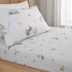 Bianca Bunny Rabbit Friends 100% Cotton Natural Fitted Sheet