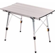 Oypla 3ft Adjustable Portable Folding Outdoor Aluminium Camping Table Silver One Size