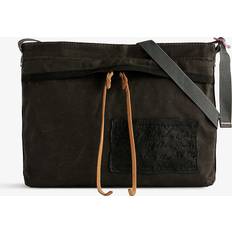 Acne Studios Grey Black Contrast-patch Cotton Cross-body bag