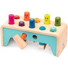 Battat Wooden Hammer Toy for Kids, Toddlers Pounding Bench with Pegs and Mallet -Colorful Developmental Toy Pound & Count Bench 1 Year