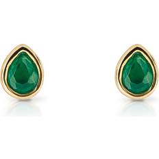 John Greed Signature Gold Plated May Birthstone Teardrop Stud Earrings