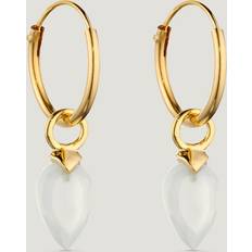 John Greed CANDY Kite Gold Plated Silver April Birthstone Chalcedony Hoop Earrings