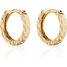 Elements Gold 9ct Diamond Cut Yellow Gold Hoops Earrings GE2338