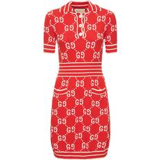 Gucci Women Dresses Gucci Maxi GG cotton-blend minidress red