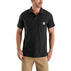 Carhartt Men's Black Cotton/Polyester Force Cotton Delmont Pocket Polo Shirt