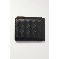 Bottega Veneta Womens Black/gold Intrecciato Zipped Leather Bifold Wallet