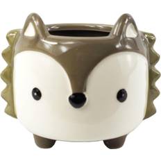 Leaf Ceramic Grey Fox Planter Plant