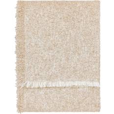 Cotton Blankets Doze Woven Boucle Fringed Blankets Beige