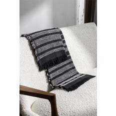 Hoem Jour Bouclé Yarn Fringed Blankets Black