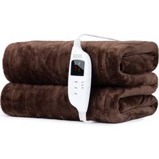 Livivo Chocolate Brown Heated Cosy Electric Blanket