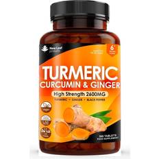 New Leaf Products Turmeric Supplements Ginger & Black Pepper Turmeric Curcumin