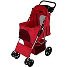 MonsterShop stroller pushchair carrier foldable trolley travel cart cat dog rain cover
