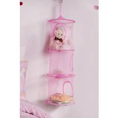 Pink Small Storage Kid's Room OHS 3 Tier Storage Hanging Net Organiser