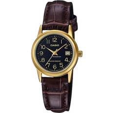 Casio ltp-v002gl-1b standard analog brown leather ladies'