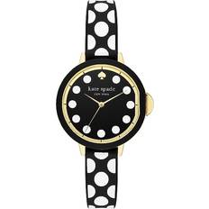 Kate Spade Row Dot Silicone Watch, Black One Size