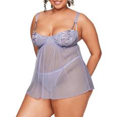 Adore Me Ismelka Women's Plus-Size Unlined Babydoll Lingerie purple