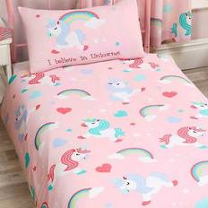 Pink Bed Set B&Q I Believe In Unicorns Single Duvet Cover And Pillowcase Set