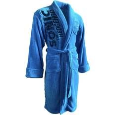 Blue - Men Sleepwear Sega Sonic Bathrobe Dressing Gown Belt Fleece Robe