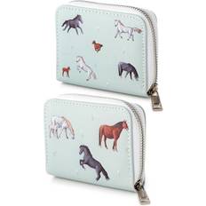 Puckator farm horses zip coin wallet purse with tags