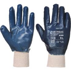 Portwest A300 Nitril-handske m/ribkant Navy